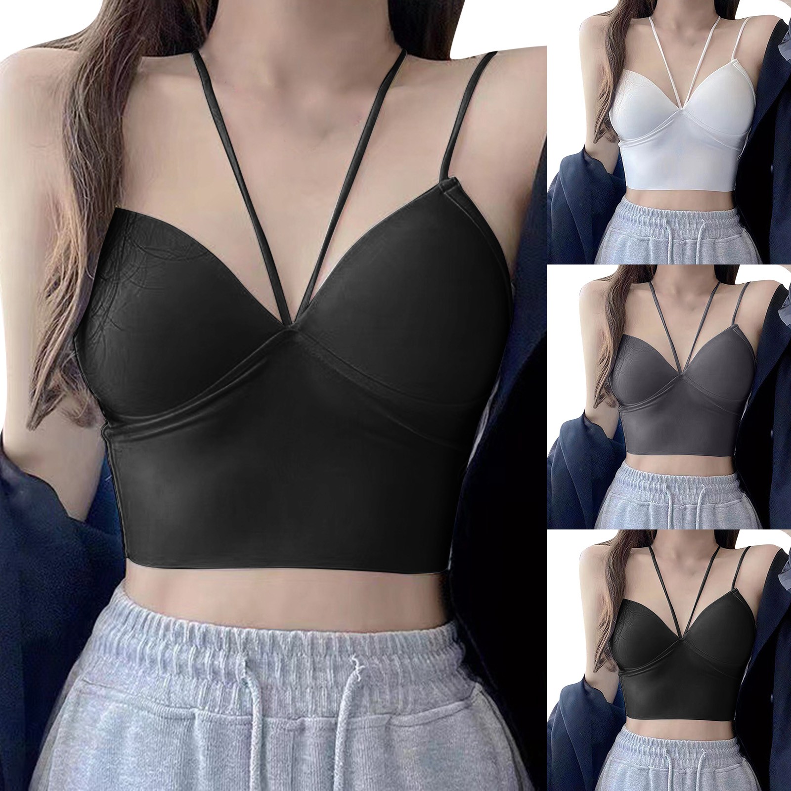 Description Picture 2 of itemSports Thread Gathering Underwear Women'S Adjustable Solid Color Large Shoulder Vest Without Steel Ring Female Underwear 일본여자속옷