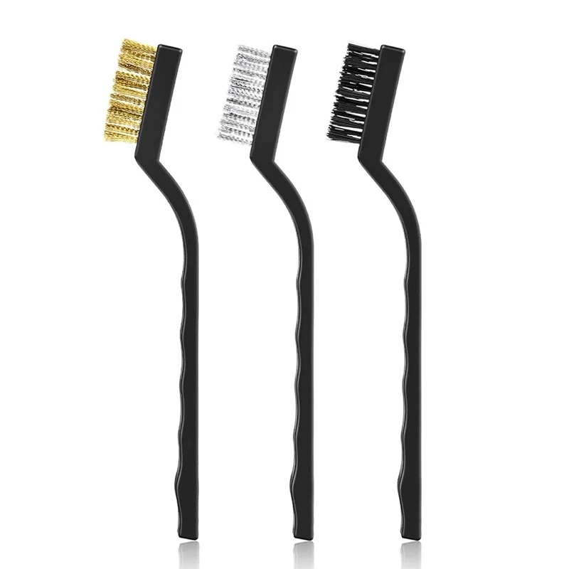 Copper Wire Brush Industrial Toothbrush Cleaning and Derusting Small Brushes Brass / Nylon / Steel Wire Brushes 3PCS 85DD pla petg abs