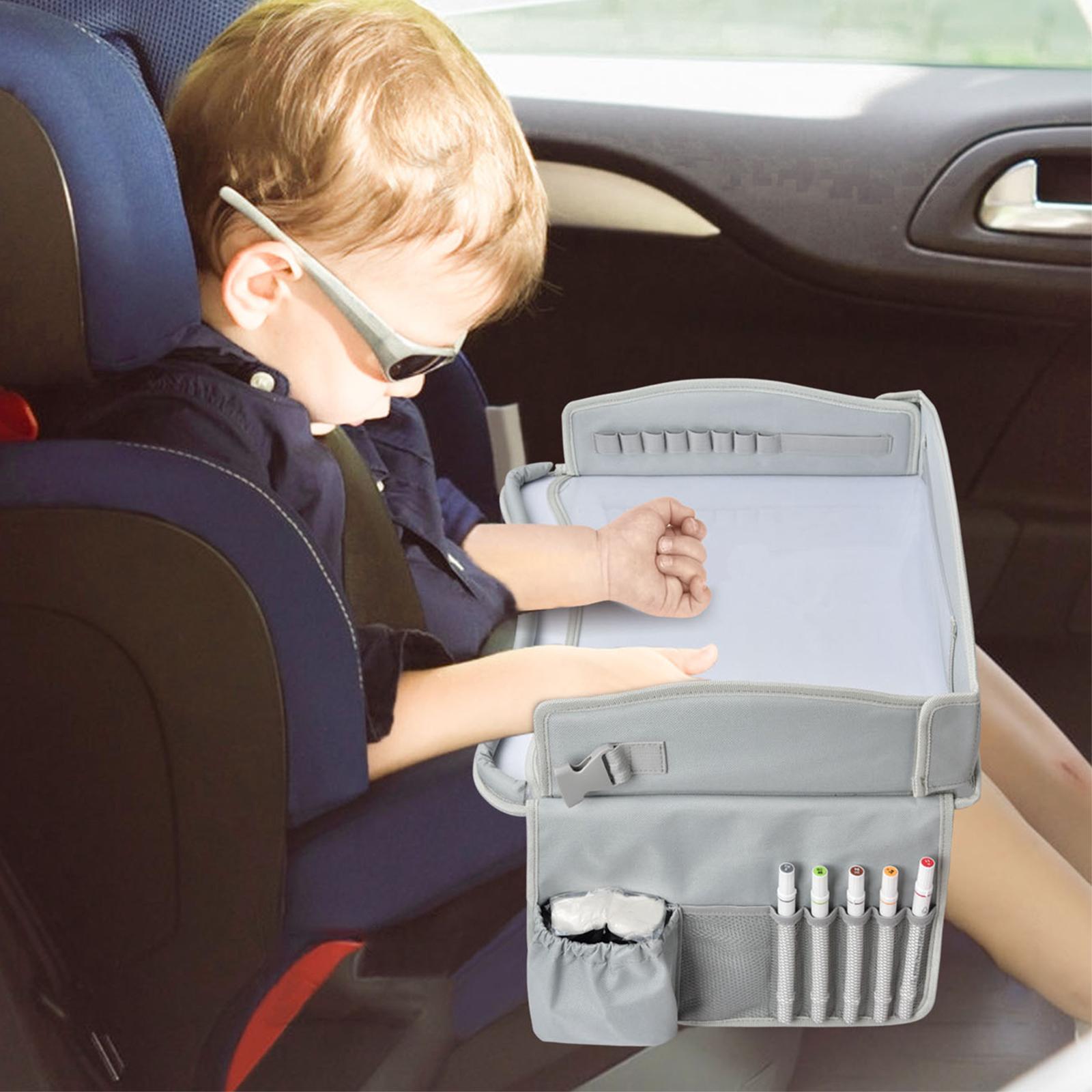  Tray, Waterproof with Multi Pockets Toy Storage Bag  Tray Car Rear Seat Tray, for Travel