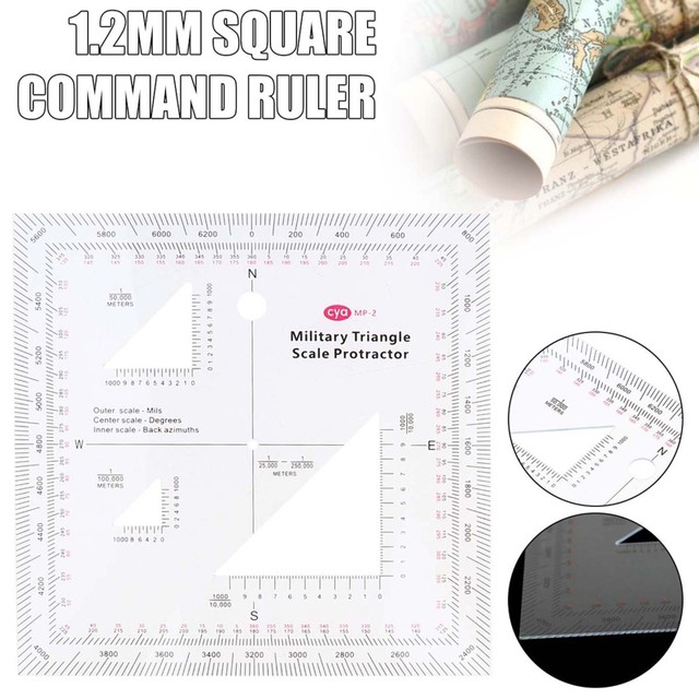 Military Coordinate Scale and Protractor