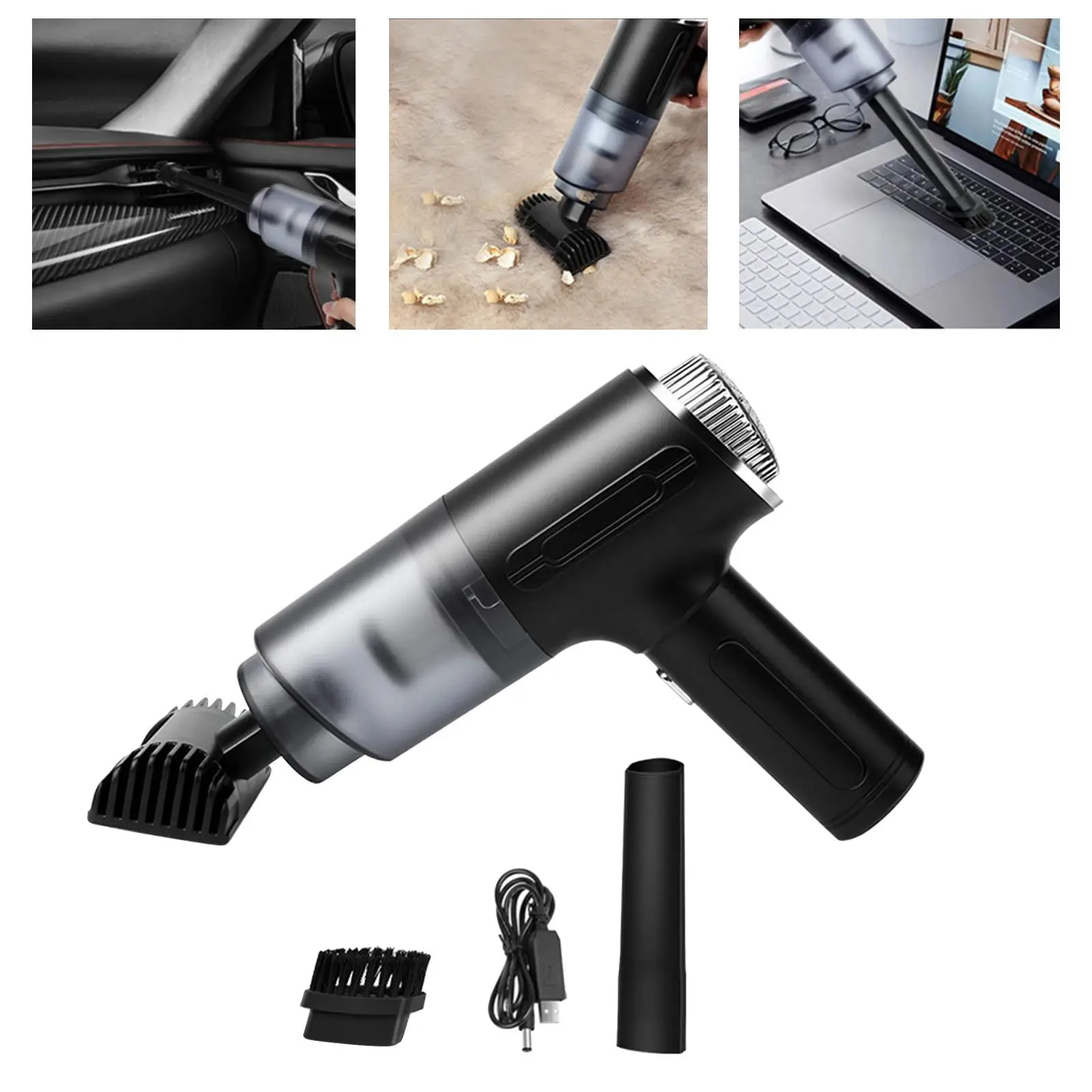 High Power Car Vacuum Cleaner Household Cleaning 2000mAh Battery Lightweight Rechargeable 120W for Household Car Home Office