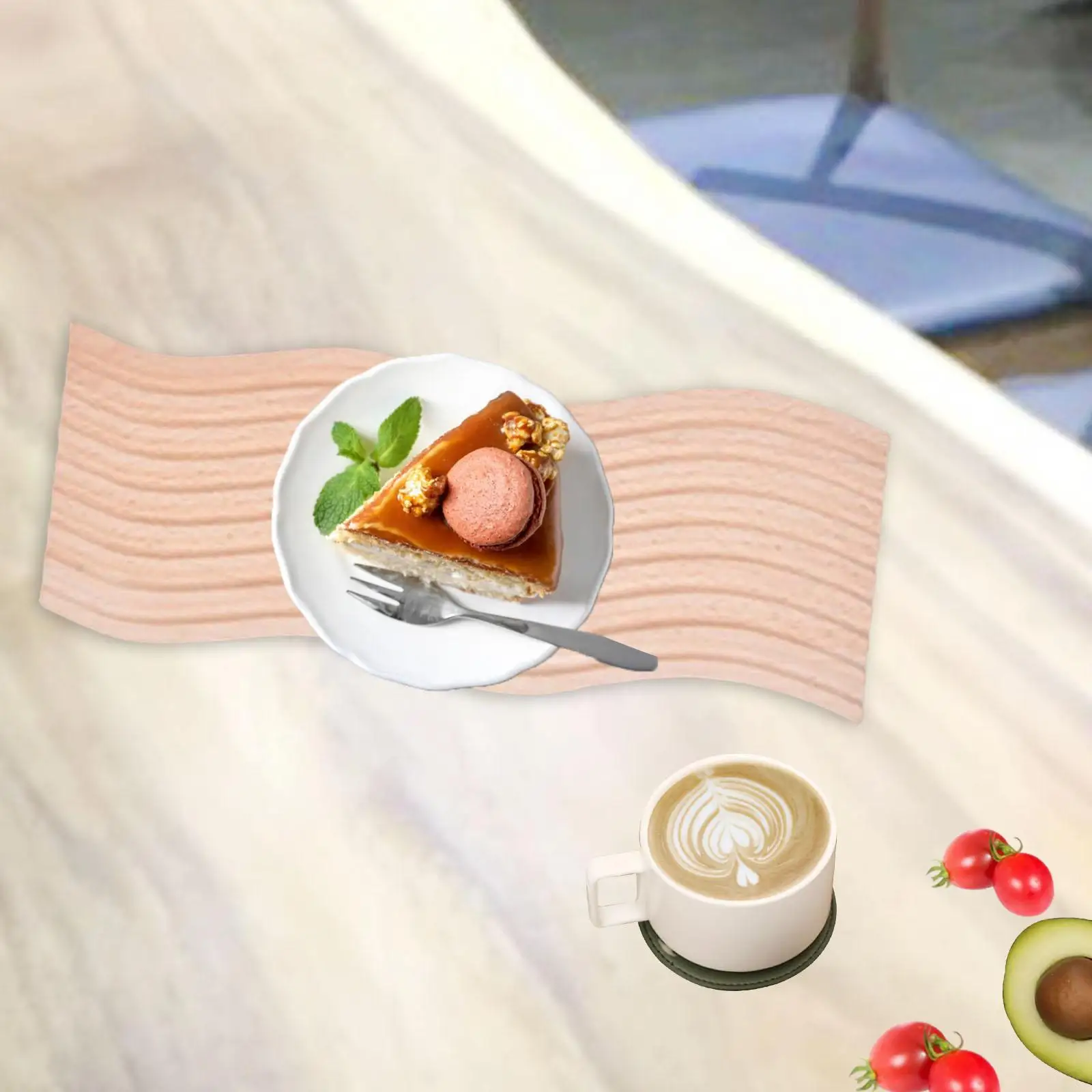 Decorative Wood Cutting Board Breakfast Board Fruit Salad Platter , Serving Tray for Shelf Decorations