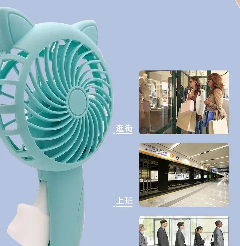 Title 7, 3 Colors Portable Handheld Fan Hand Pressure Fa...