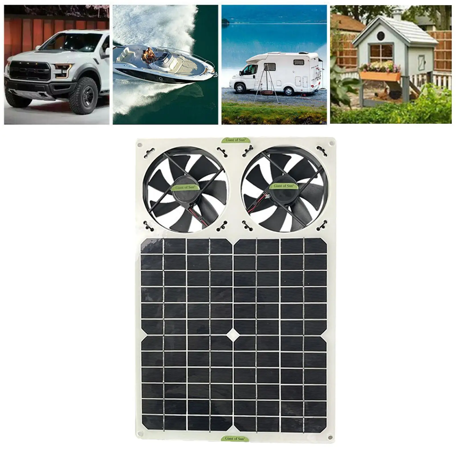 Solar Panel Powered Fan Exhaust Fan Ventilator Vent Fan Ventilates Waterproof Air Ventilation for Roof Chicken Coop RV Dog House