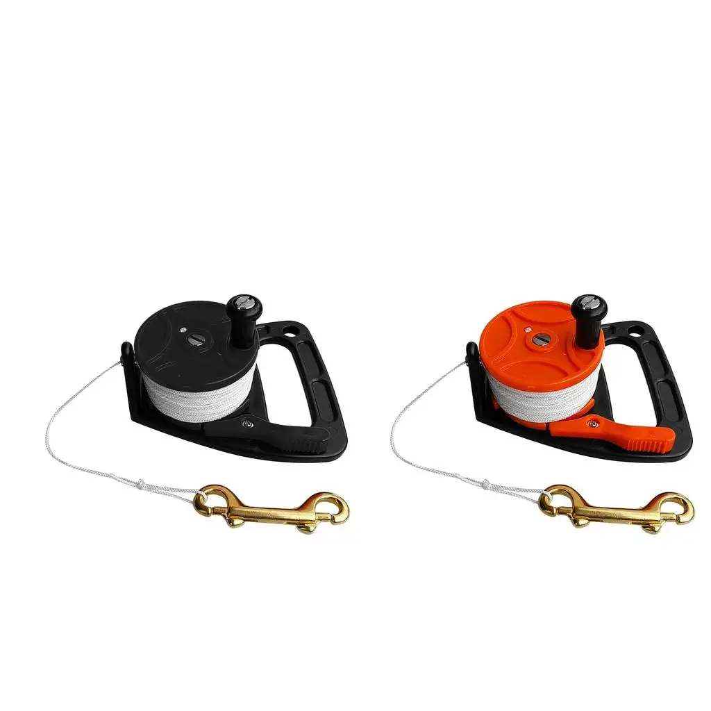 Scuba Diving Dive Reel & , 150ft Line, Attached with Brass Double Ended   Heavy Duty &  2 Colors Optional