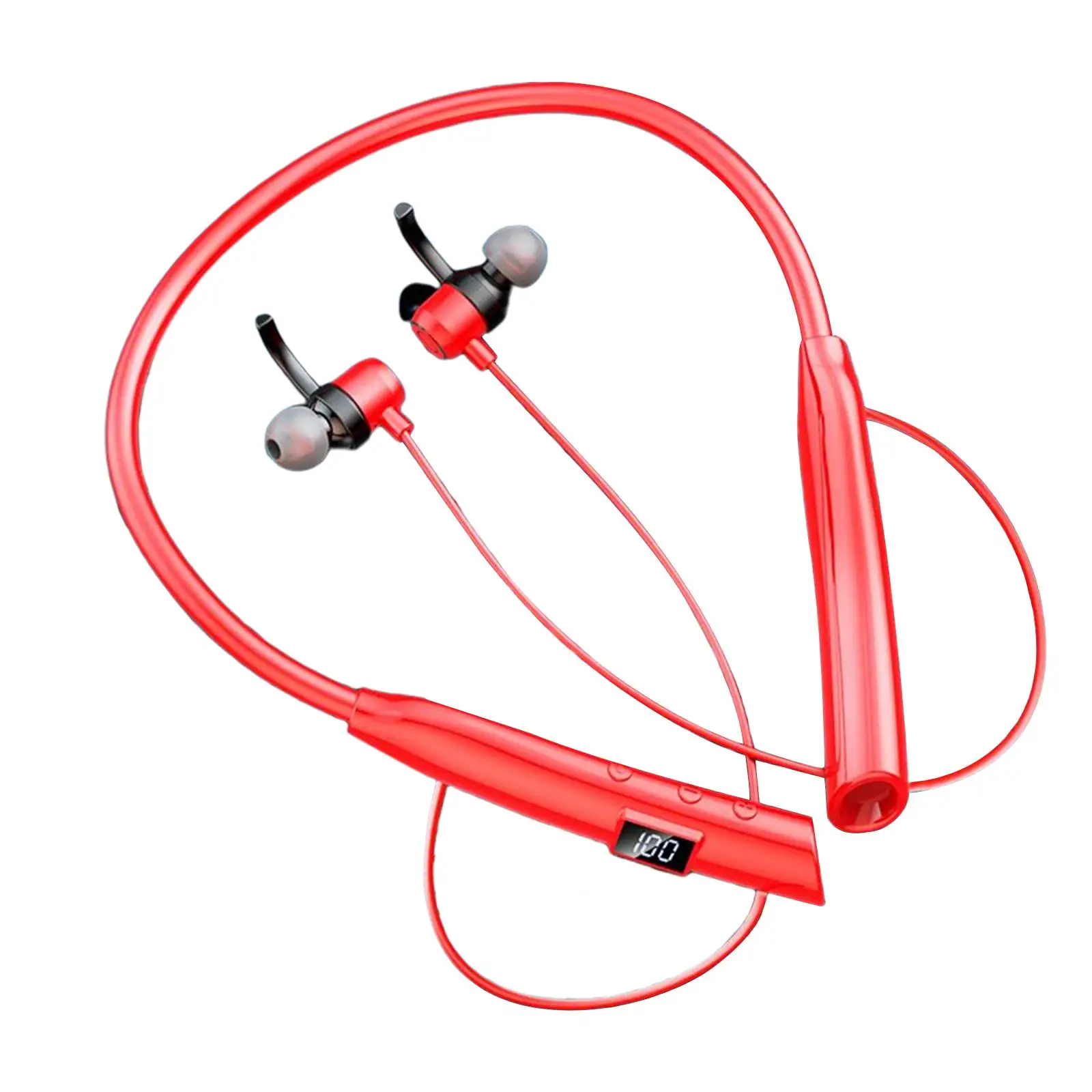 Neckband Headphones W/Mic Stereo Waterproof Lightweight Sports Earphones Around Neck Headphones for Workout Gym