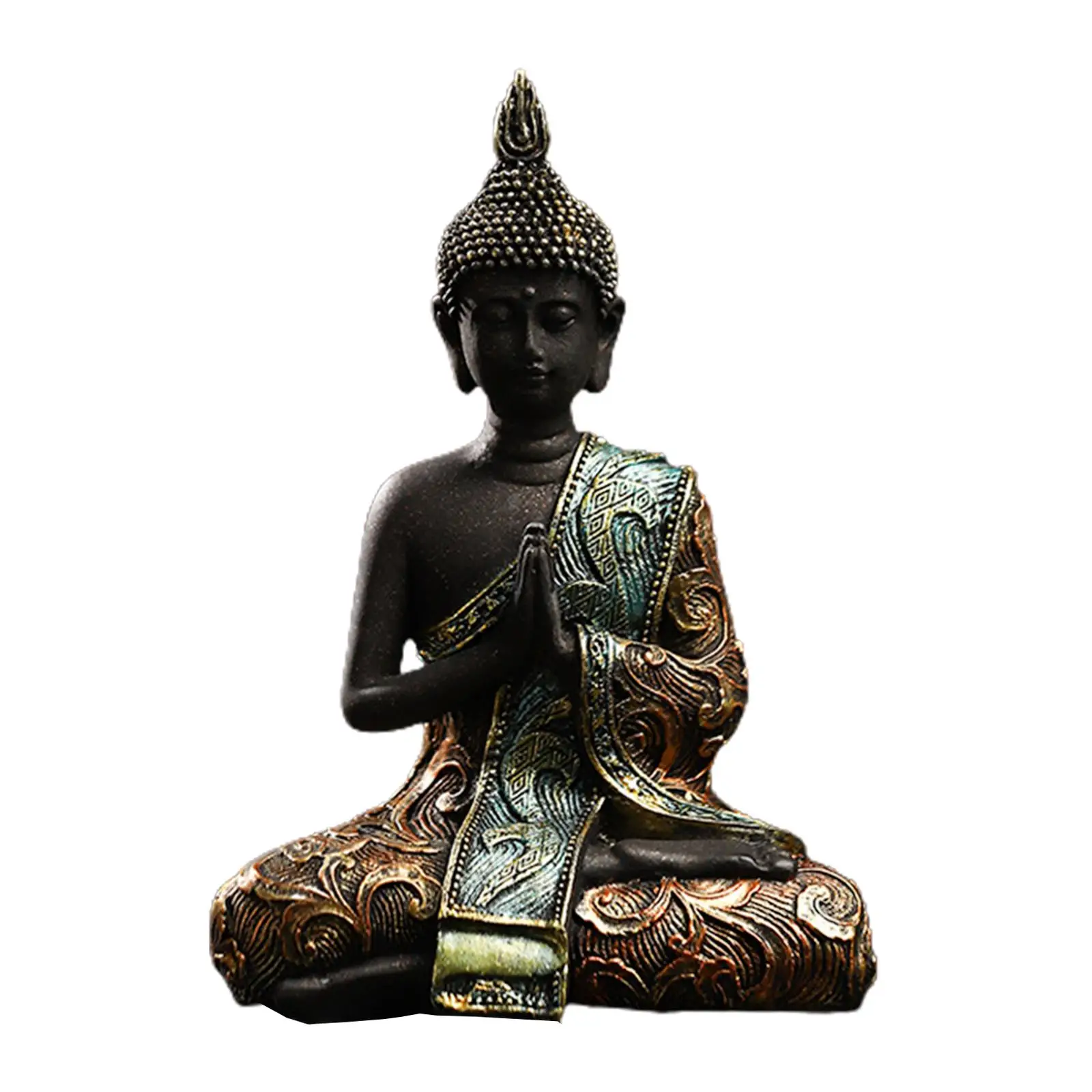 Buddha Statue Resin Figurine Ornament for Desktop Artwork Craft Collectibles