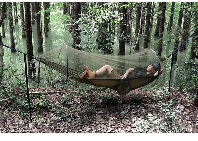 2 Persona Doble Camping Hamaca Colgante Dormir Silla Cama Mosquitera  Outdoor US