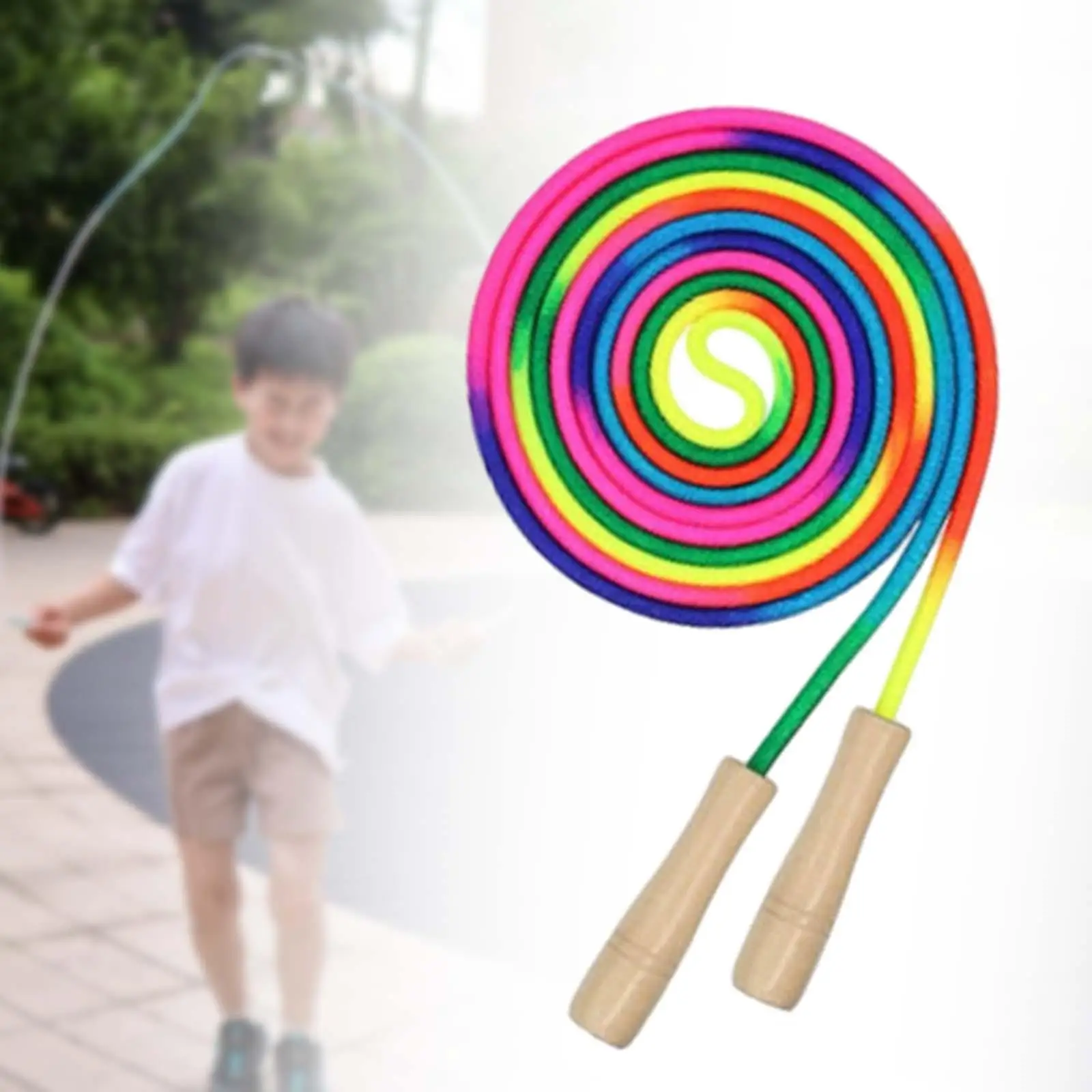 Jump Rope for Boys Girls Lightweight Rainbow Skipping Rope Adjustable for Workout Training Outdoor Sports Home Gym Party Favors