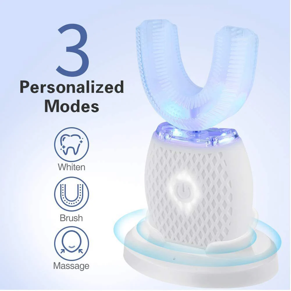 Best of U-Shaped Adult Ultrasonic Electric Toothbrush With USB Charging Holder 360 Degrees Smart Automatic Sonic Tooth Whitening Device Reviews & Tips