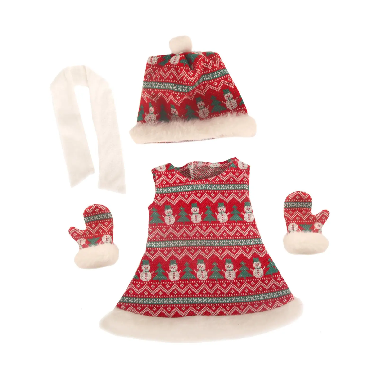 Doll Christmas Clothing Set Fashion Dresses Hat for Birthday Gift Baby Dolls