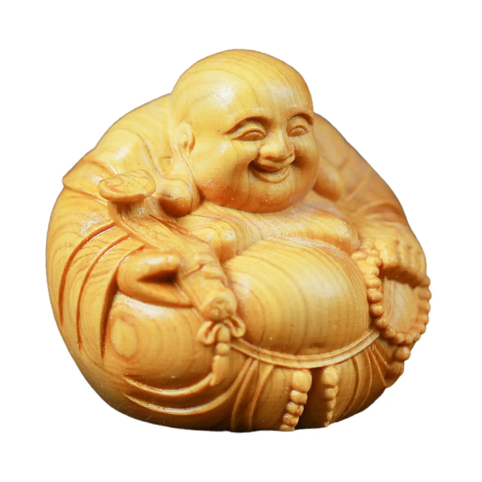 Resin Sleeping Buddha Statue Sculpture Feng Shui Ornament Hand Carved for Living Room Tea House Cabinet Office Decoration