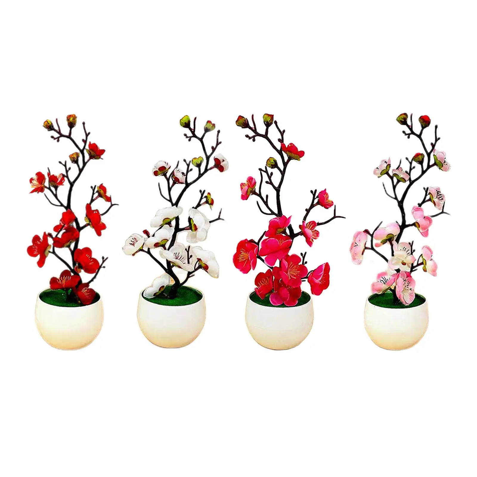Boutique Plum Blossom Artificial Flowers for Living Room Farmhouse Ornaments