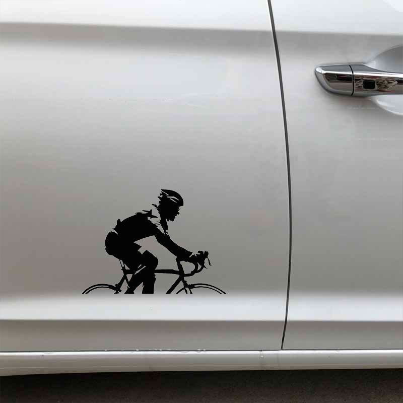 Autoaufkleber, Fahrradrennen, Radfahren, Radfahren, Sport, lustig, Auto-Windschutzscheibe, PVC, wasserdicht, Sonnenschutzaufkleber, 23 cm x 16 cm – Detail 3