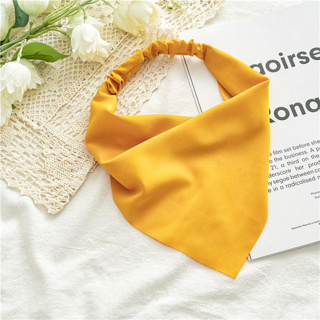 Lot De 8 Bandeaux élastiques Triangle En Mousseline - Accessoire Cheveux Femme Et Fille - Couleurs Unies