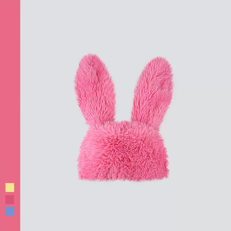 Neue Hasen ohren Mützen Korea Ins Nische niedlich Rose rot Plüsch Pullover Kappe Winter warm halten lustige Fotografie Frauen Hüte – Detail 3