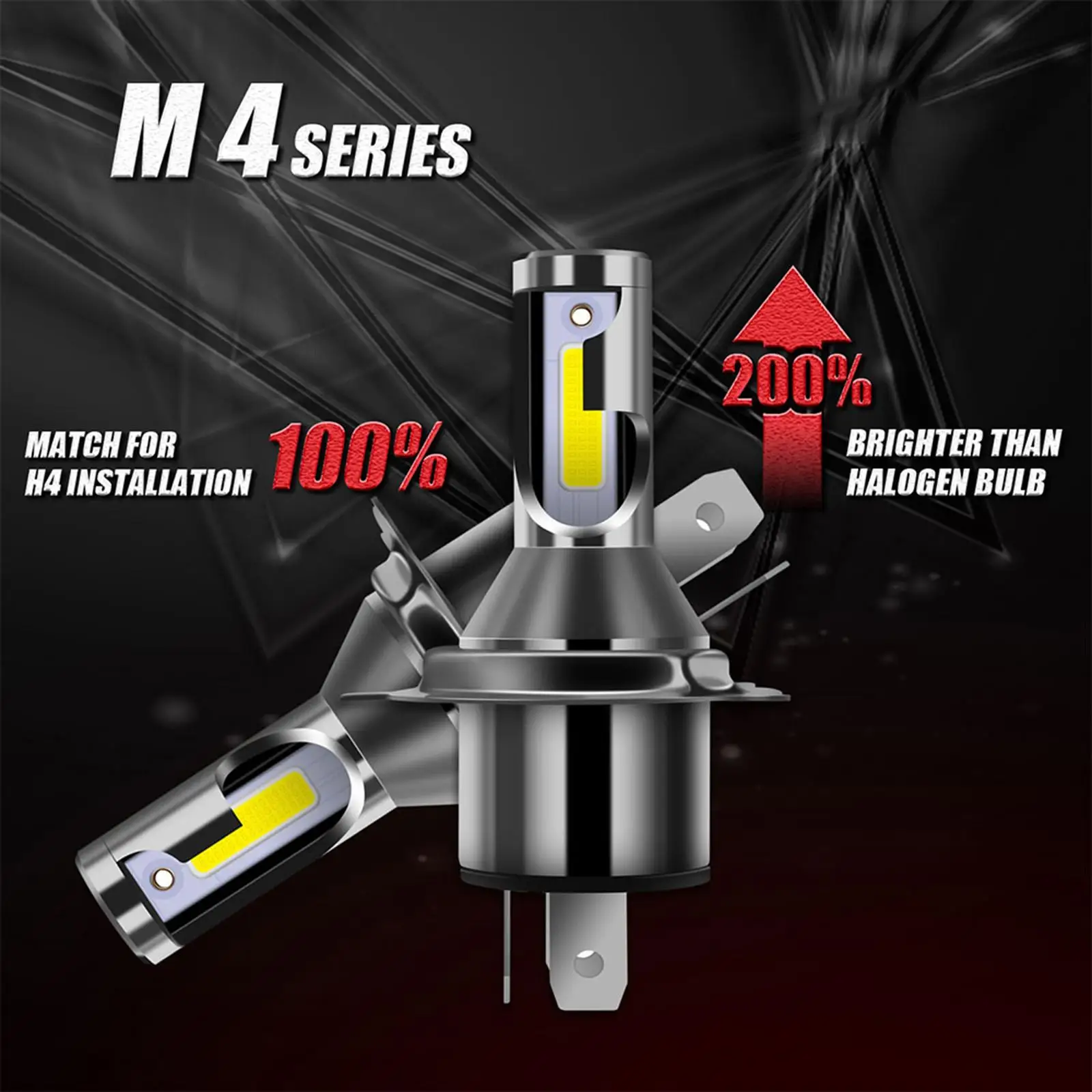 H4 9003 Bulbs 6000K White IP68 Waterproof High Bright Accessories 55W LED Car Headlight Fit for Motorcycle Blubs