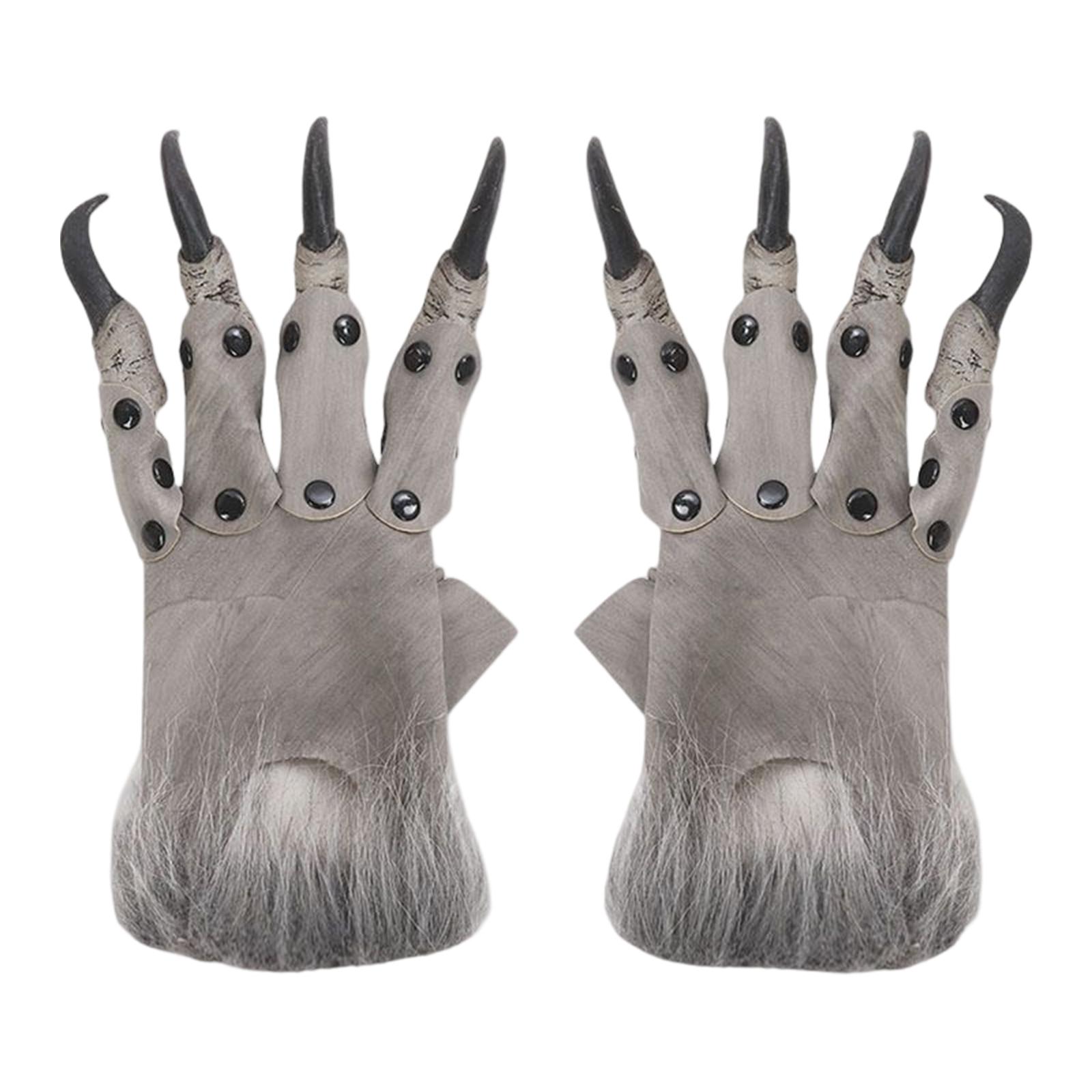 Pair Halloween Dragon Glove Costume Claw Fingernails Mitts Gift Dress up Monster Hands Paws for Festival Cosplay Props Unisex