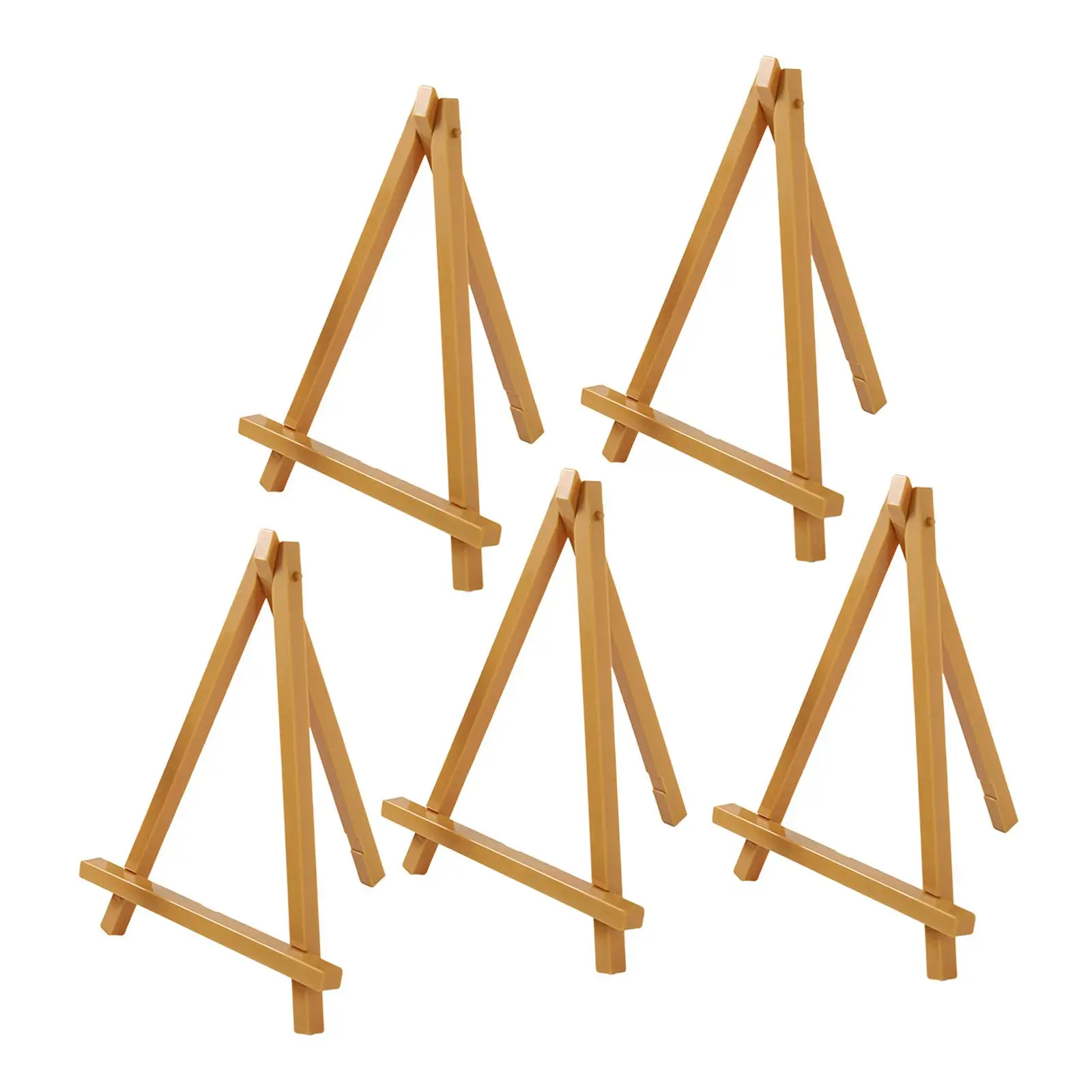 5 Pieces Wood Mini Easel Holder Cemetery Telescoping Easel Tripod Photo Posters Adjustable Height Artist Birthday Displaying Art