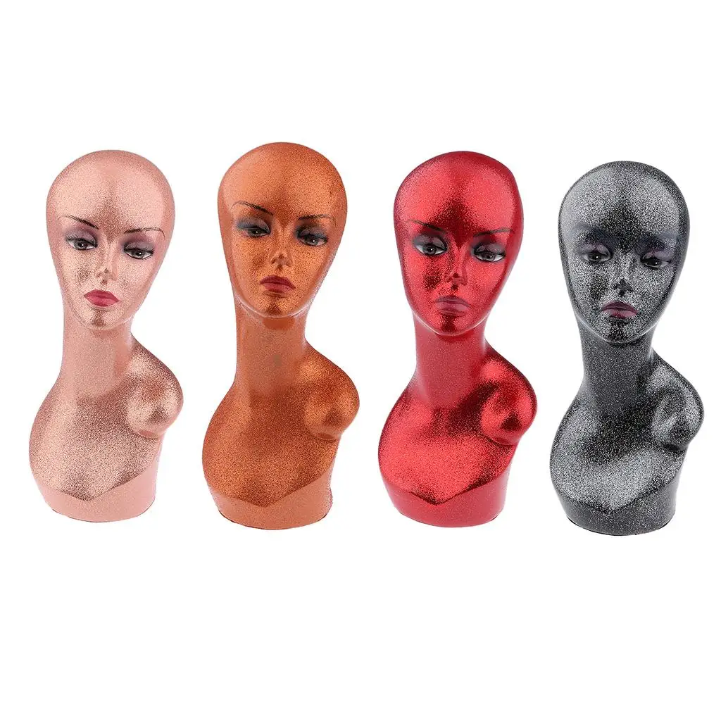 Glitter  PVC Manikin Head   Head Bust  for Jewelry Display Making Styling