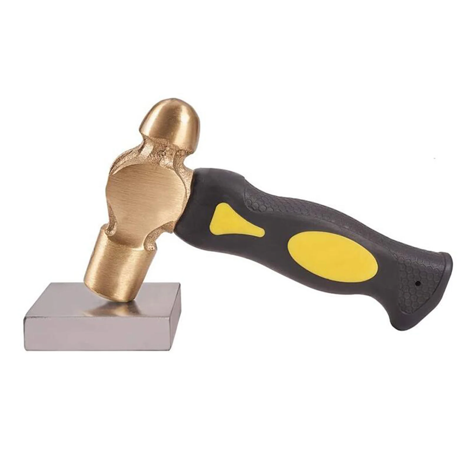 1lb Brass Stamp Hammer with Flat Mallet Head Short Handle Design Comfortable Grip Chasing Hammer for crafts Arts Supplies Accs