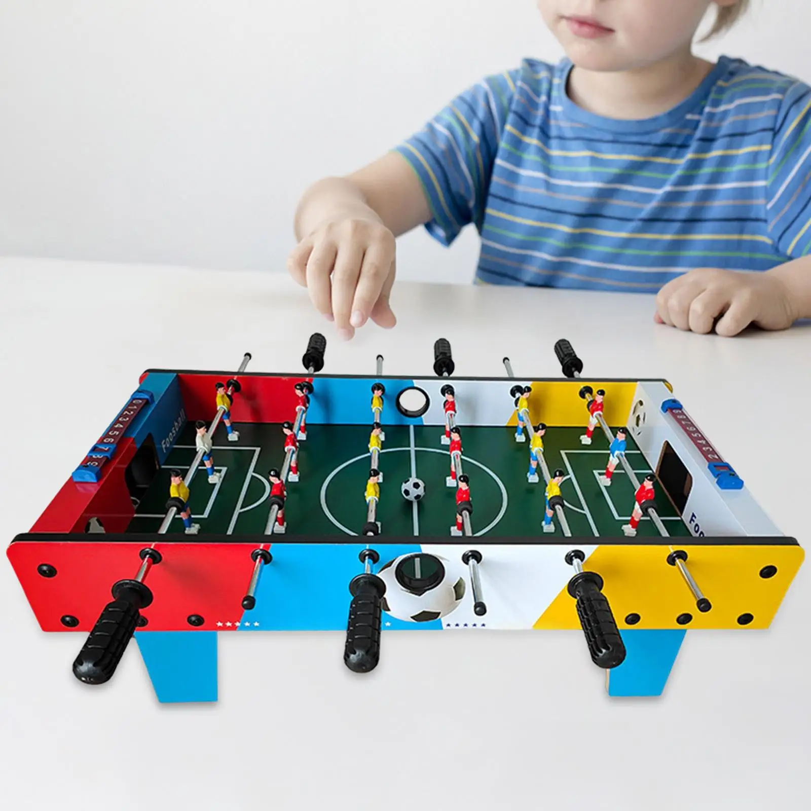 Compact Mini Foosball Table Intellectual Developmental Interactive Motor Skills Tabletop Football Game for Family Game Travel