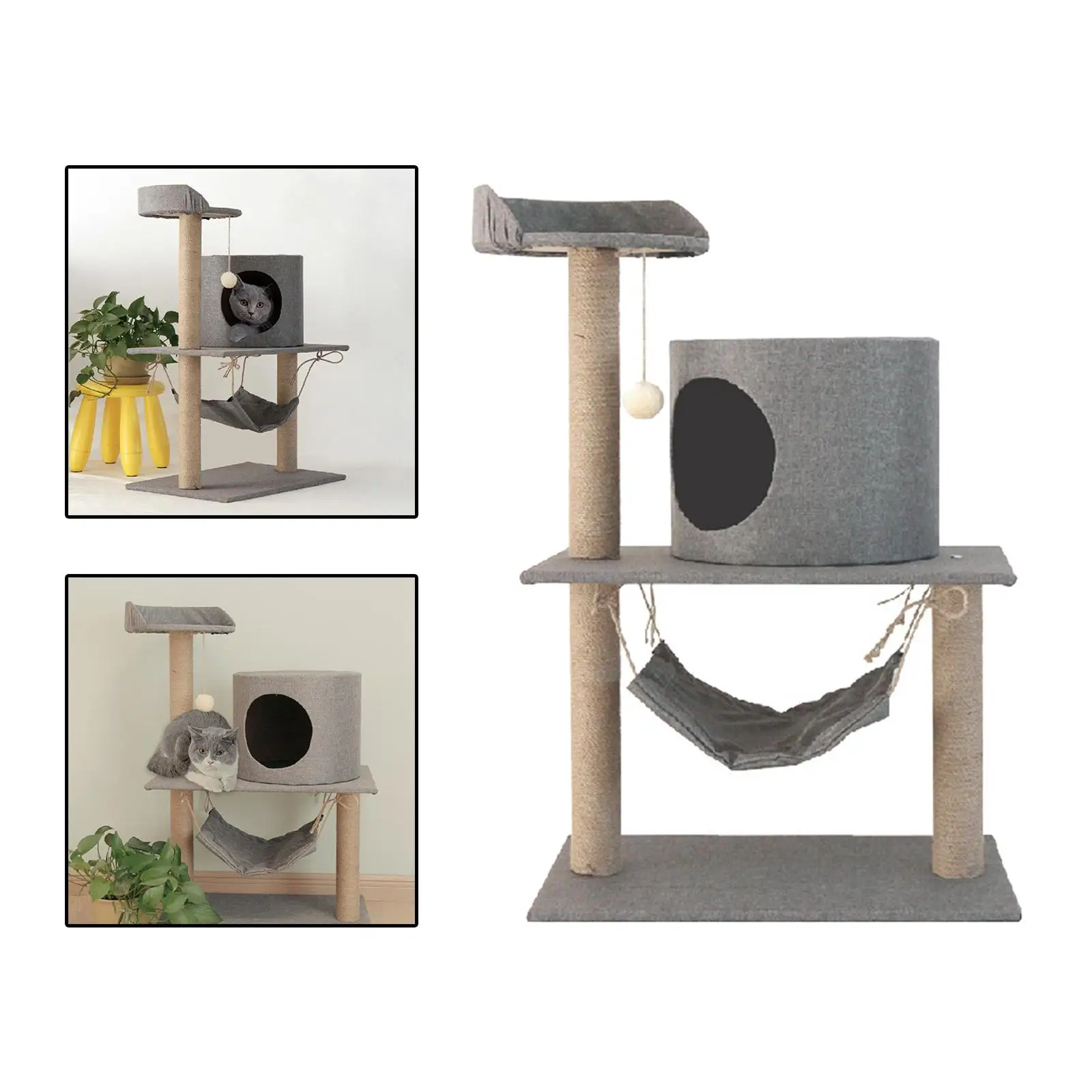 Small Cat Tree for Indoor Cats with Ball Tower Perch Toys Activity Tower Climbing Stand Cat Furniture Cat House Playground
