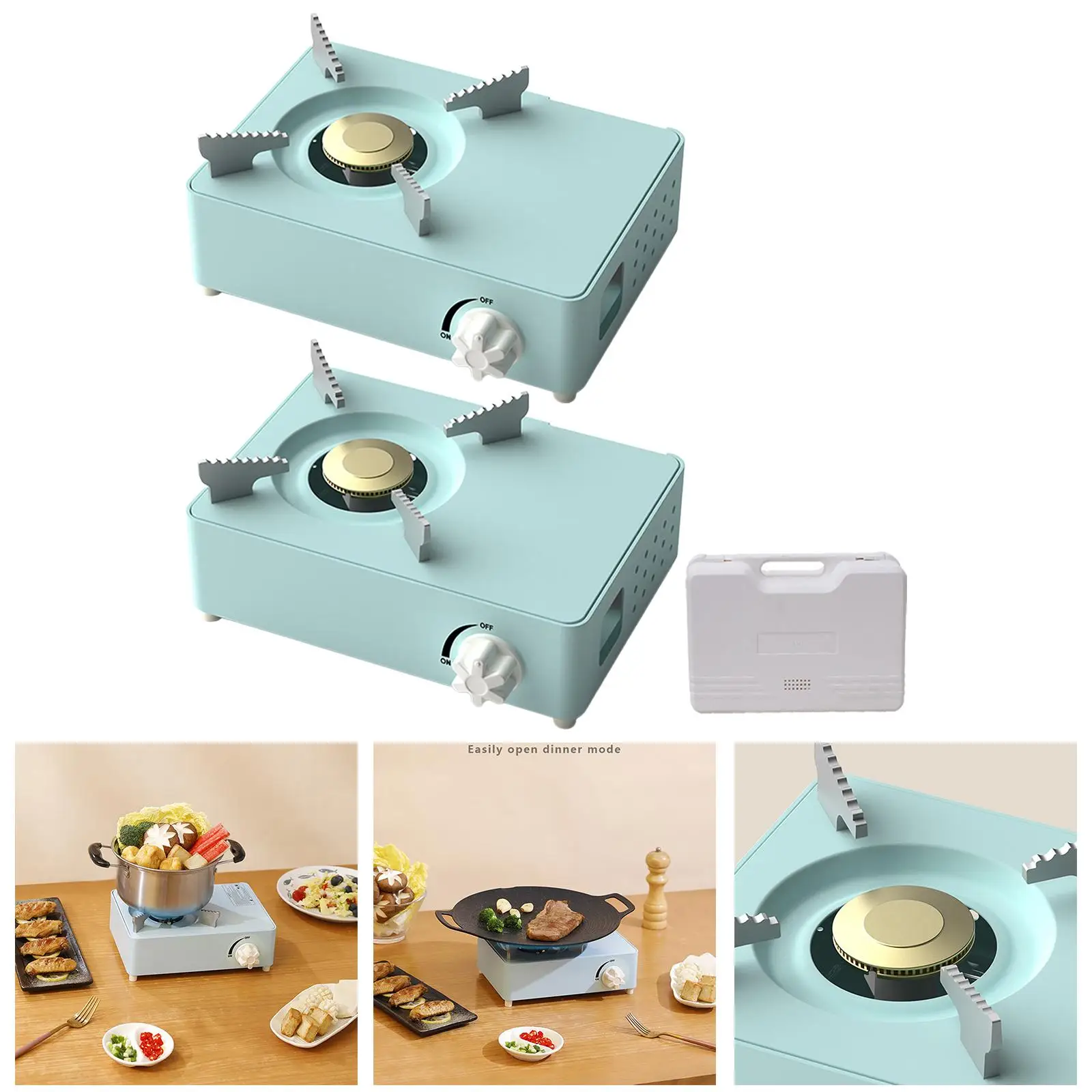 Portable  Gas Stove Burner Countertop Gas Cooker Stove Aluminum Camping Stove for Kitchen Backpacking Garden Emergency Parties
