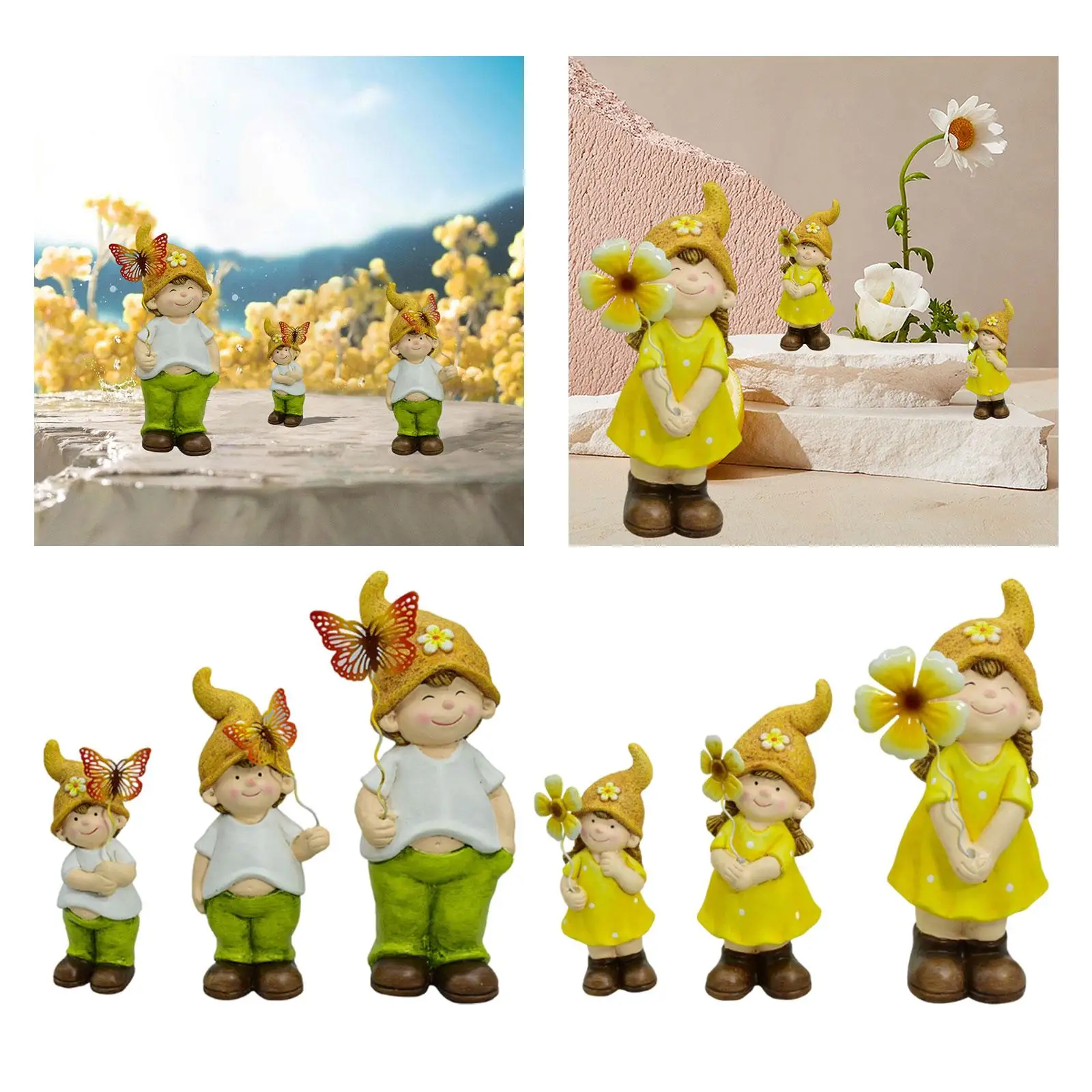 3 Pieces Figure Sculptures Decorations for Anniversary Entrance Gift