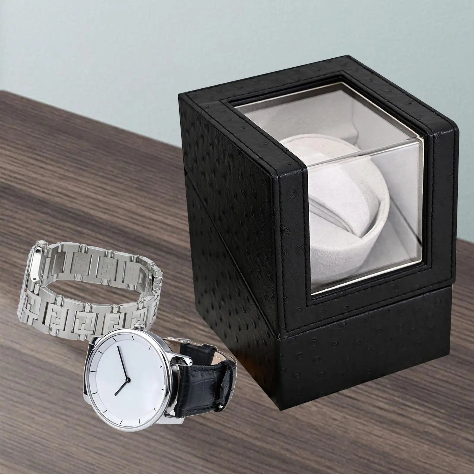 Battery Powered Single Watch Winder Watch Holder Wristwatch Display Mechanical Watch Organizer for Lady Man