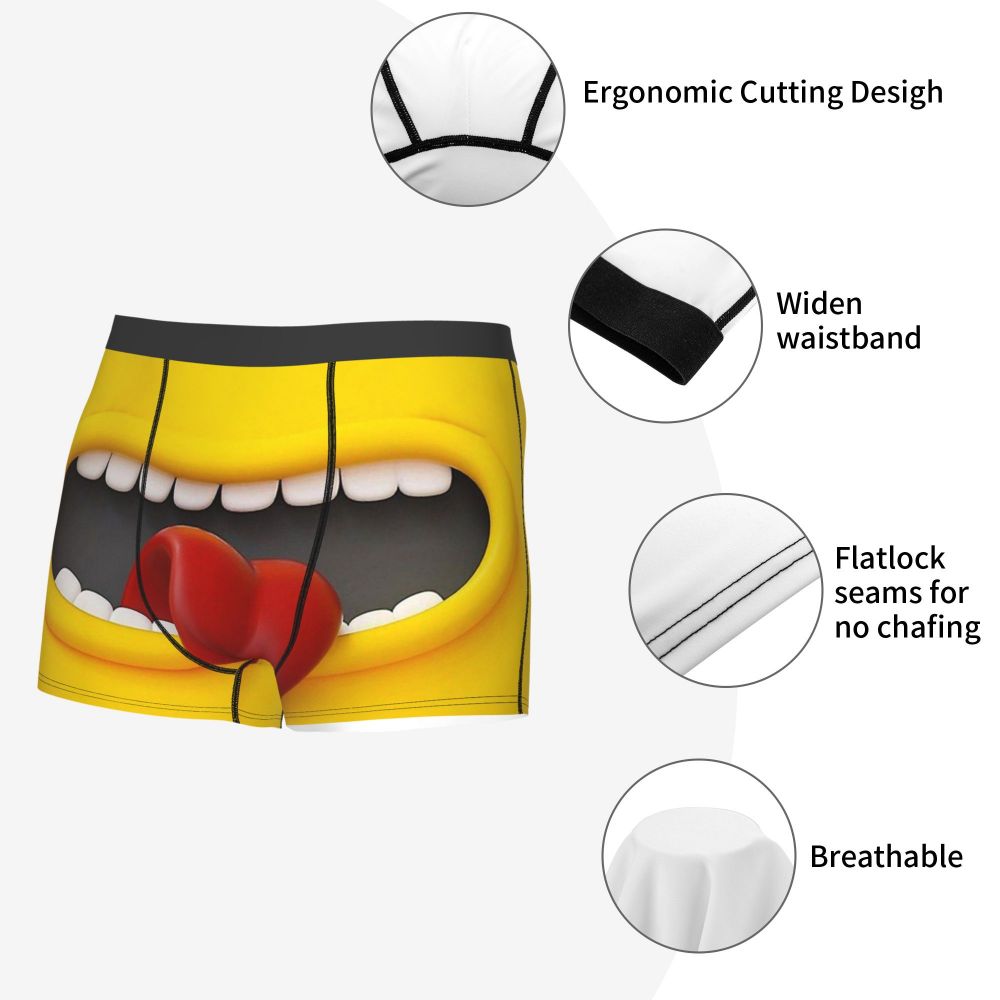 Boxershorty,Bouche et langue Dents drôles avec longue langue rouge,caleçon,culotte en coton