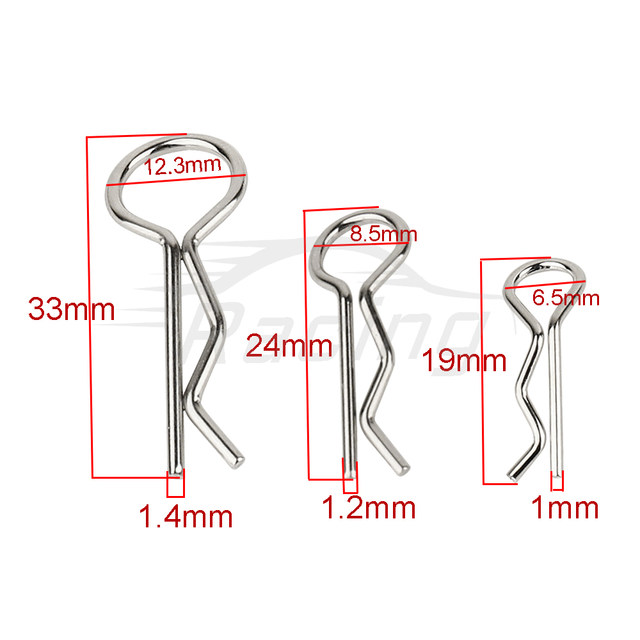 200 Broches D'Agrafe Pour Voiture RC 1/10 - Clips Corps En Acier Inoxydable, Longueur 22.5mm