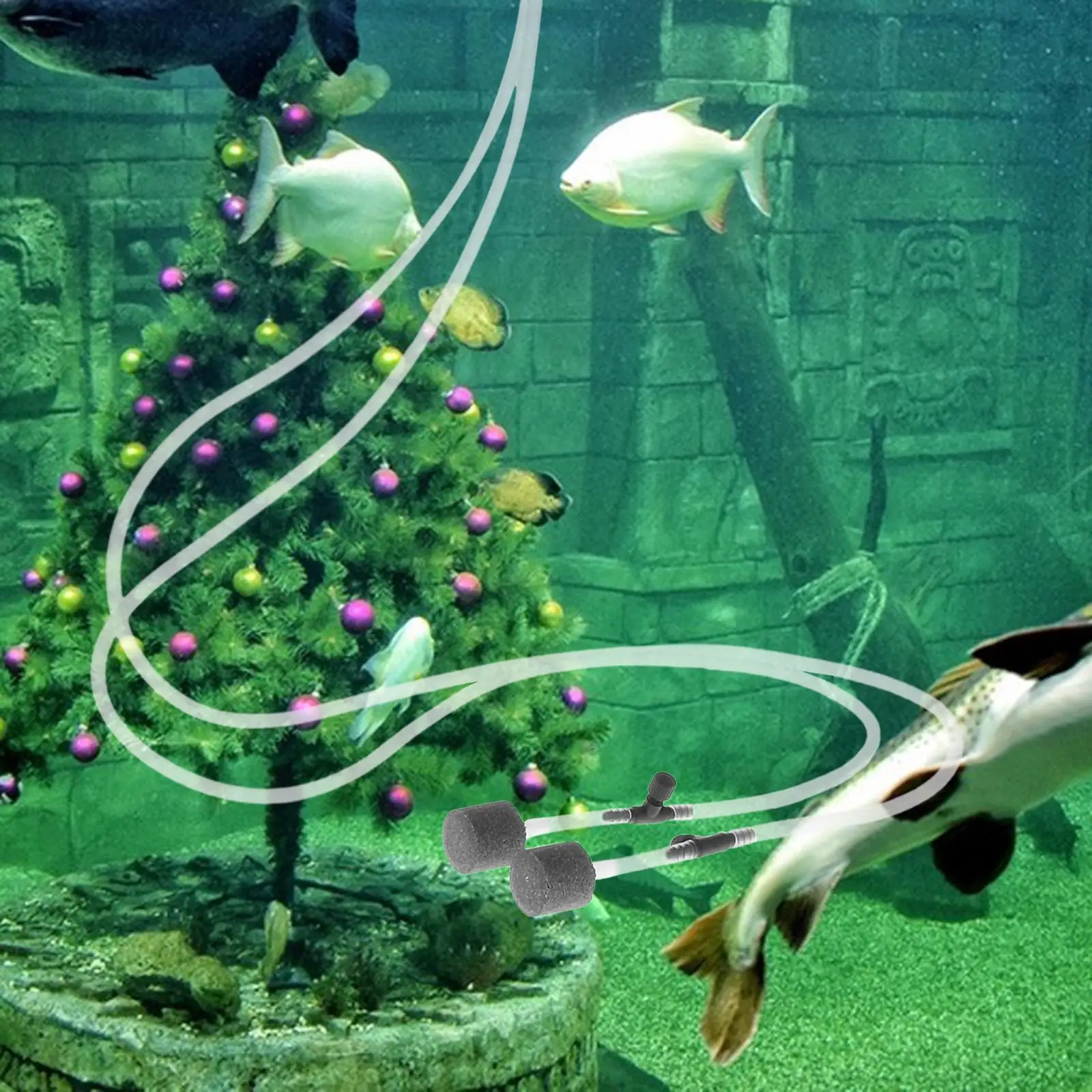Aquarium Oxygenator Pump with 1M Hose Double Outlet for Power Cut Fishing