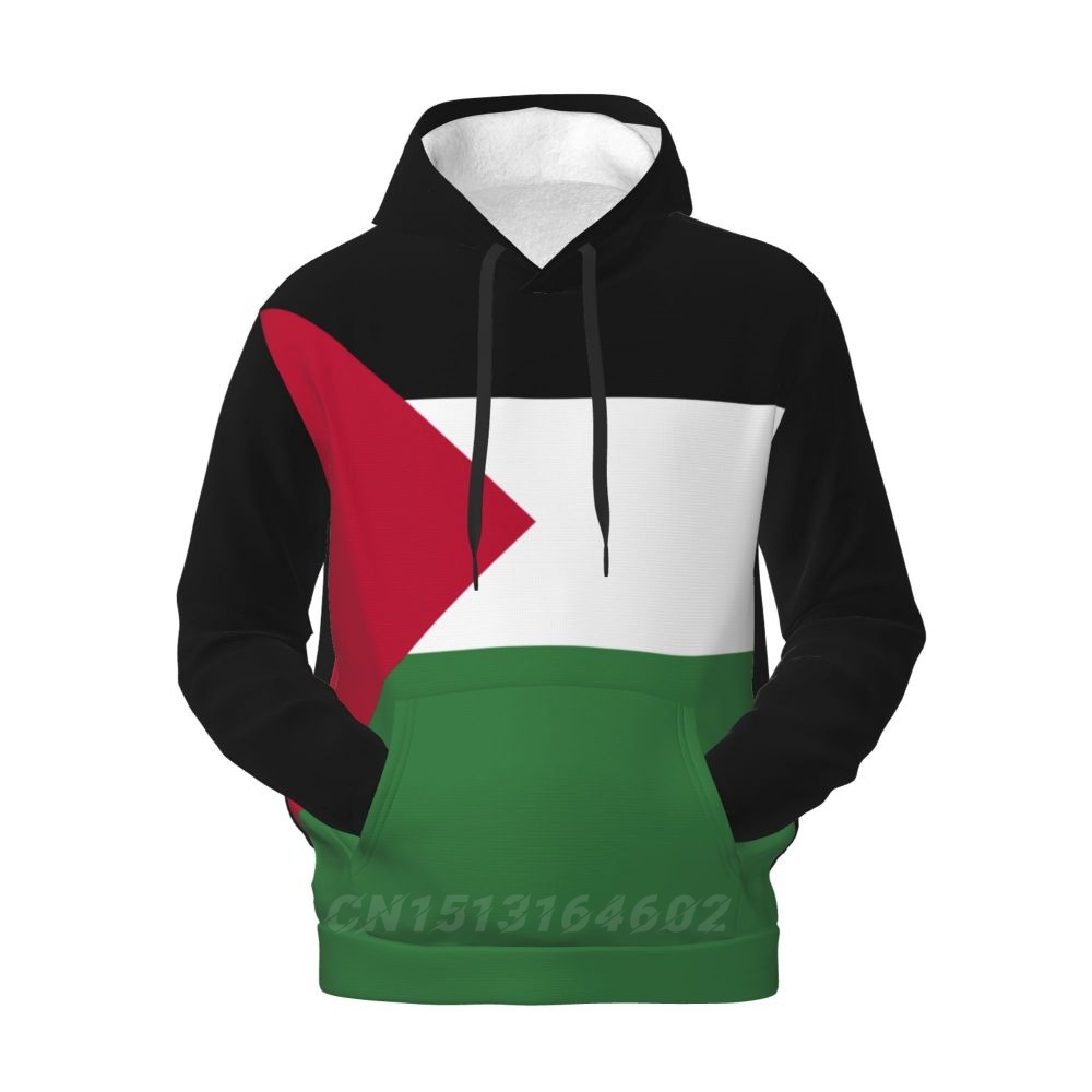 Title 3, Winter Warm Palestine Flag 3D Fleece Hoodie Wit...