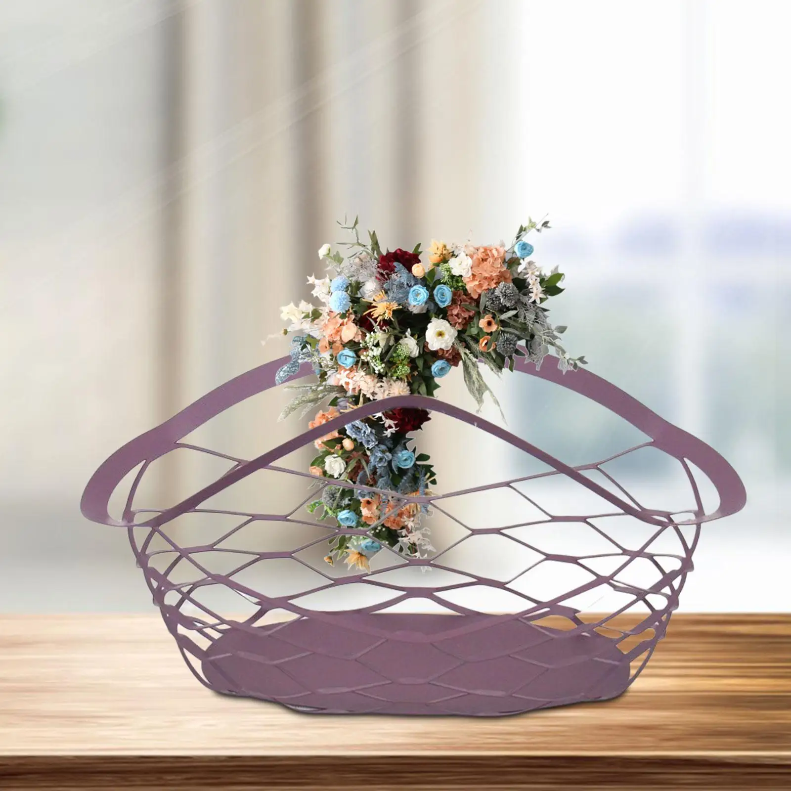 Flower Basket Multipurpose Girl Basket Organizer Flower Arrangement Basket Elegant for Picnic Bedroom Party Holiday Home Decor