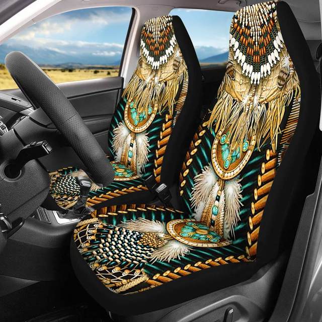 Gold Purple Mandalas Space Car Seat Covers offers Pair, 2 Front Seat Covers, Car Seat Protector, Car Accessory, Seat Cover For Car