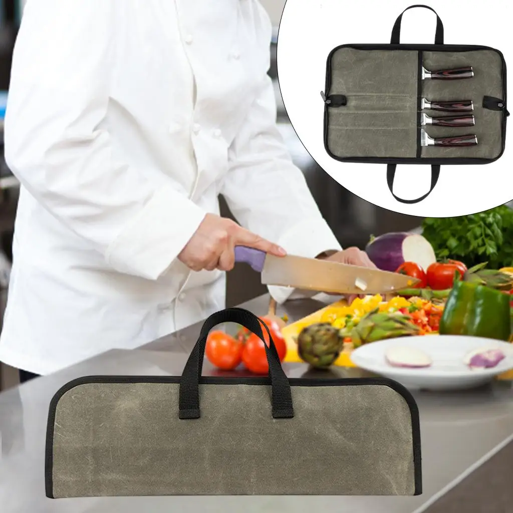 Pockets Durable Chef Roll Tool Bag Portable Cooking Carry Case
