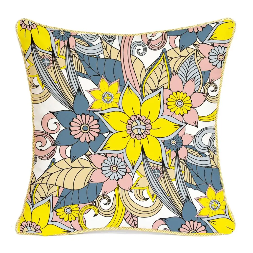  Flowers Velvet Cushion Covers Pillow For Sofa Bed-18x18inch 04, 45x45cm