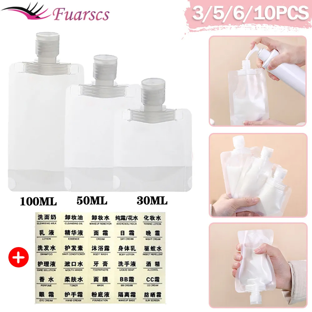 Best of 30 / 50 / 100Ml Travel Fluid Makeup Packing Bag Transparent Hand Sanitizer Lotion Shampoo Packaging Bag Plastic Stand Up Spout Pouch Reviews & Tips