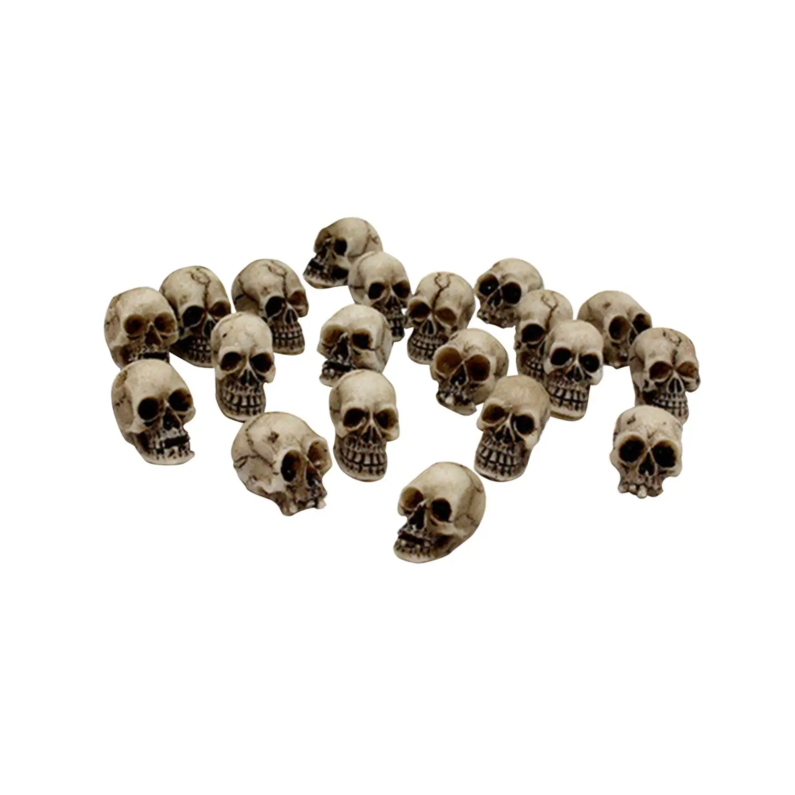 20Pcs Mini Skull Figurine Modern Collectible Skeleton Ornament Skull Sculpture Skeleton Head for Halloween Party Desk Home Decor