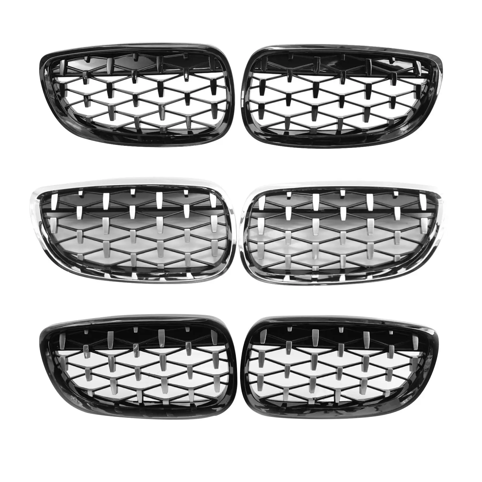 2 Pieces Automotive Front Hood Kidney Grille Grill 51137157277 Left Right for BMW E92 E93 Easy Installation Accessory