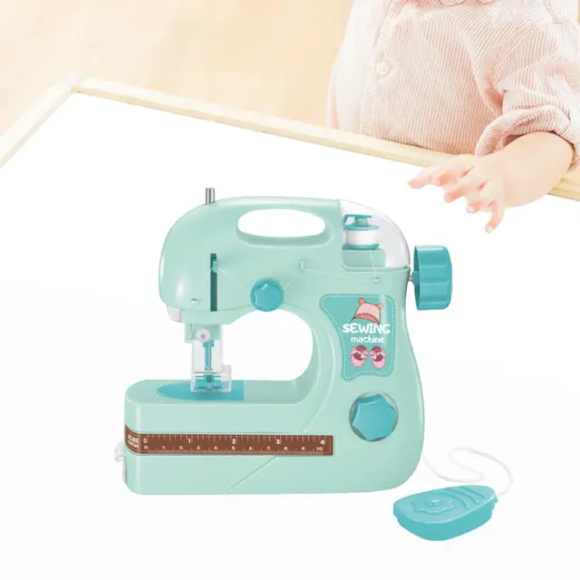 Niño mini máquina de coser juguete simulación eléctrica diy mini muebles  juguete diseño tela tejer máquina niña niña jugar juguete casa