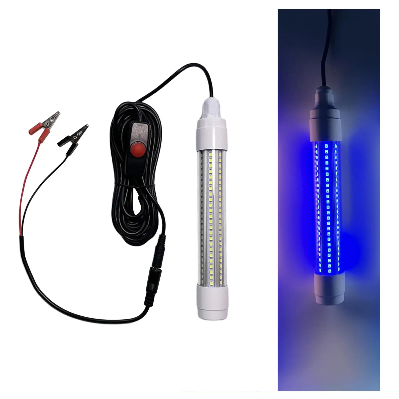 12V Fishing Light Lamps Submersible Underwater with 5M Cord 144LED for Shad Squid Squid Lure Attract Boat Accessories