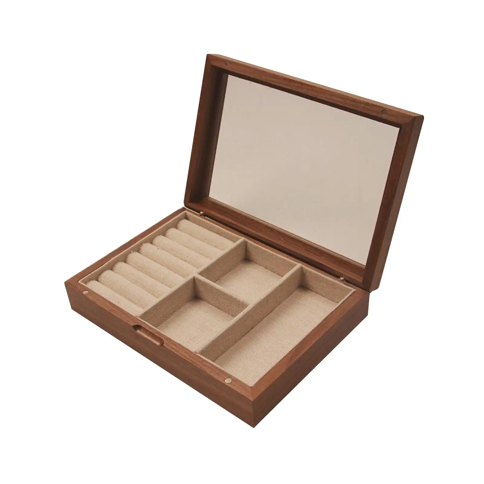 Jewelry Box Wooden Transparent Window for Women Girls Large Capacity Jewelry Storage Jewelry Display Case for Bracelets Earrings