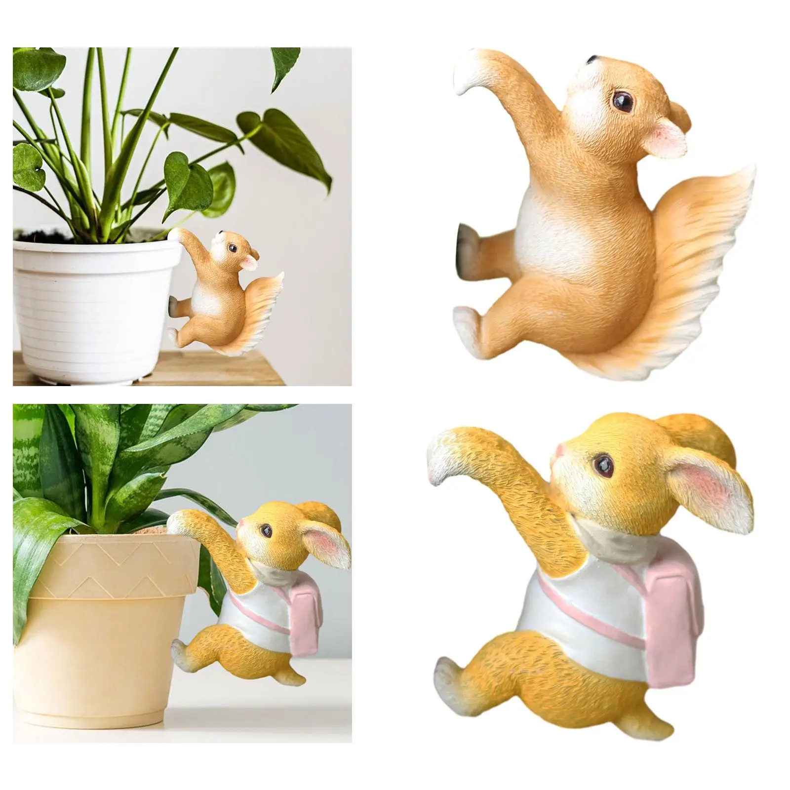 Animal Garden Statue Crafts Resin Planter Hanging Pendant Ornament Plant Pot Decor for Balcony Yard Terrarium Courtyard Outdoor