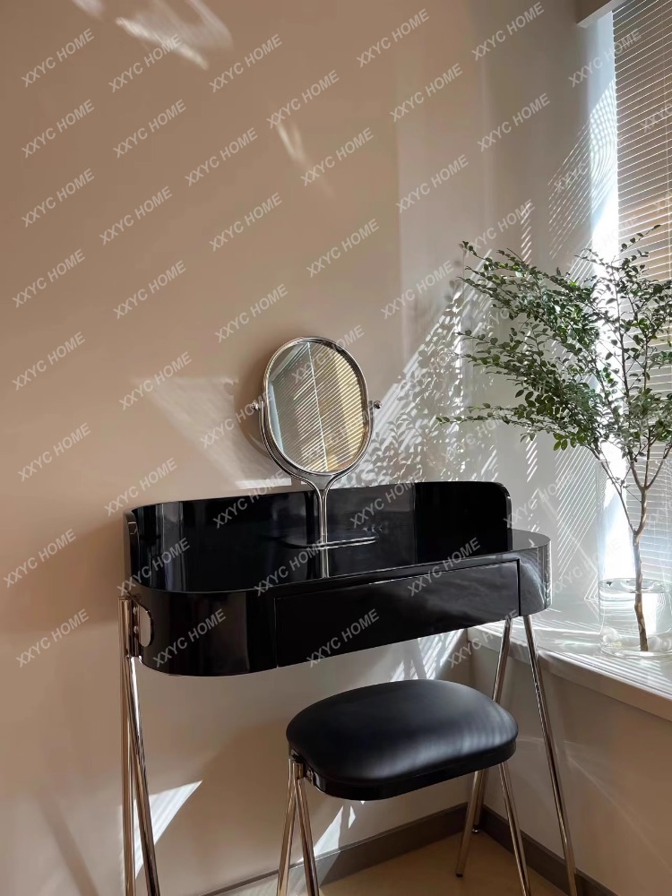 Description Picture 6 of itemLight Luxury Dresser Modern Design Makeup Table Ins Style Stainless Steel Combination Storage Table and Chair