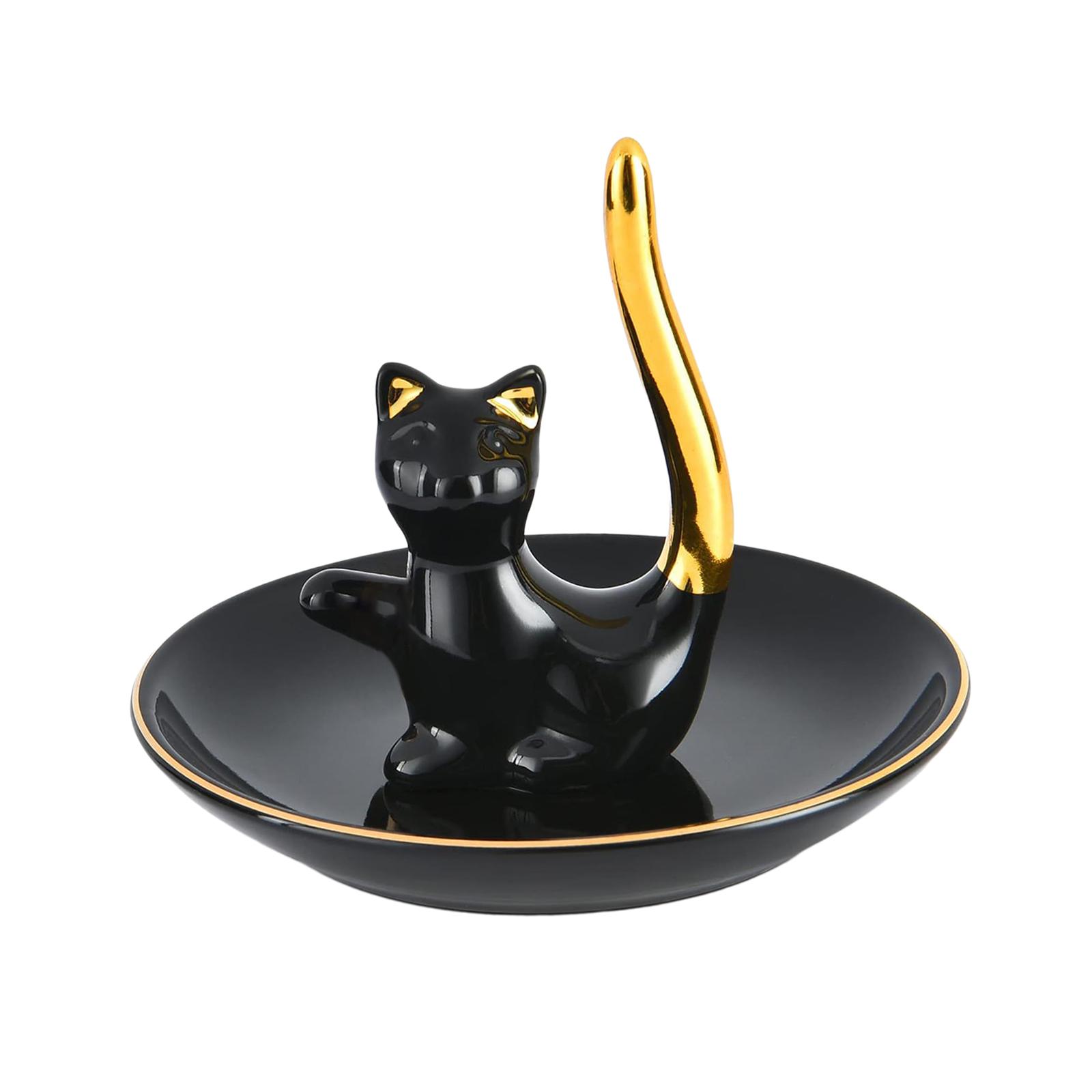 Cat Ring Holder Kitten Ring Stand Ring Dish Jewelry Storage Tray for Rings Bracelets Necklace Earrings Valentine's Day Gifts