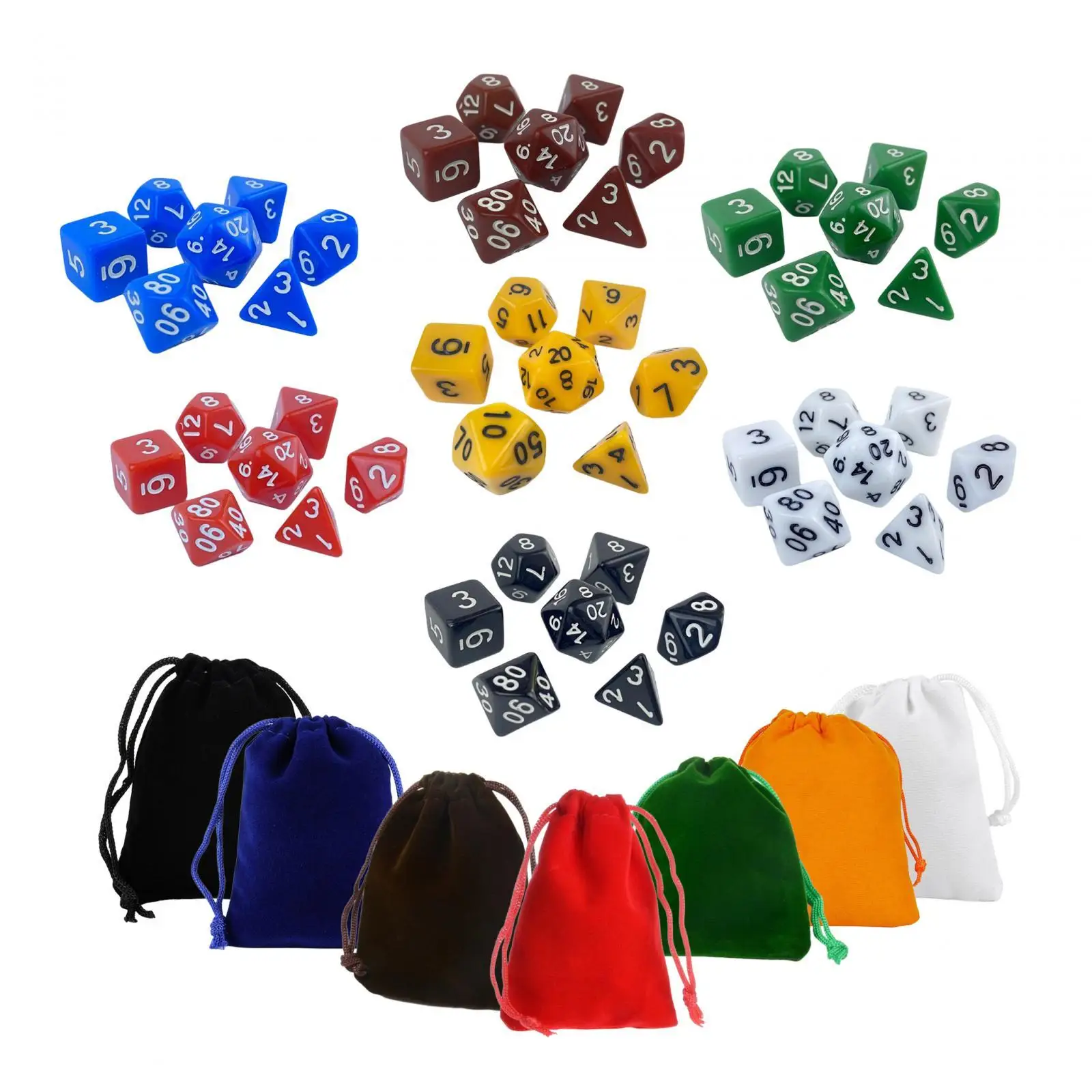 49 Pieces Dice Set Entertainment Toys Polyhedral Dices for KTV Table Game