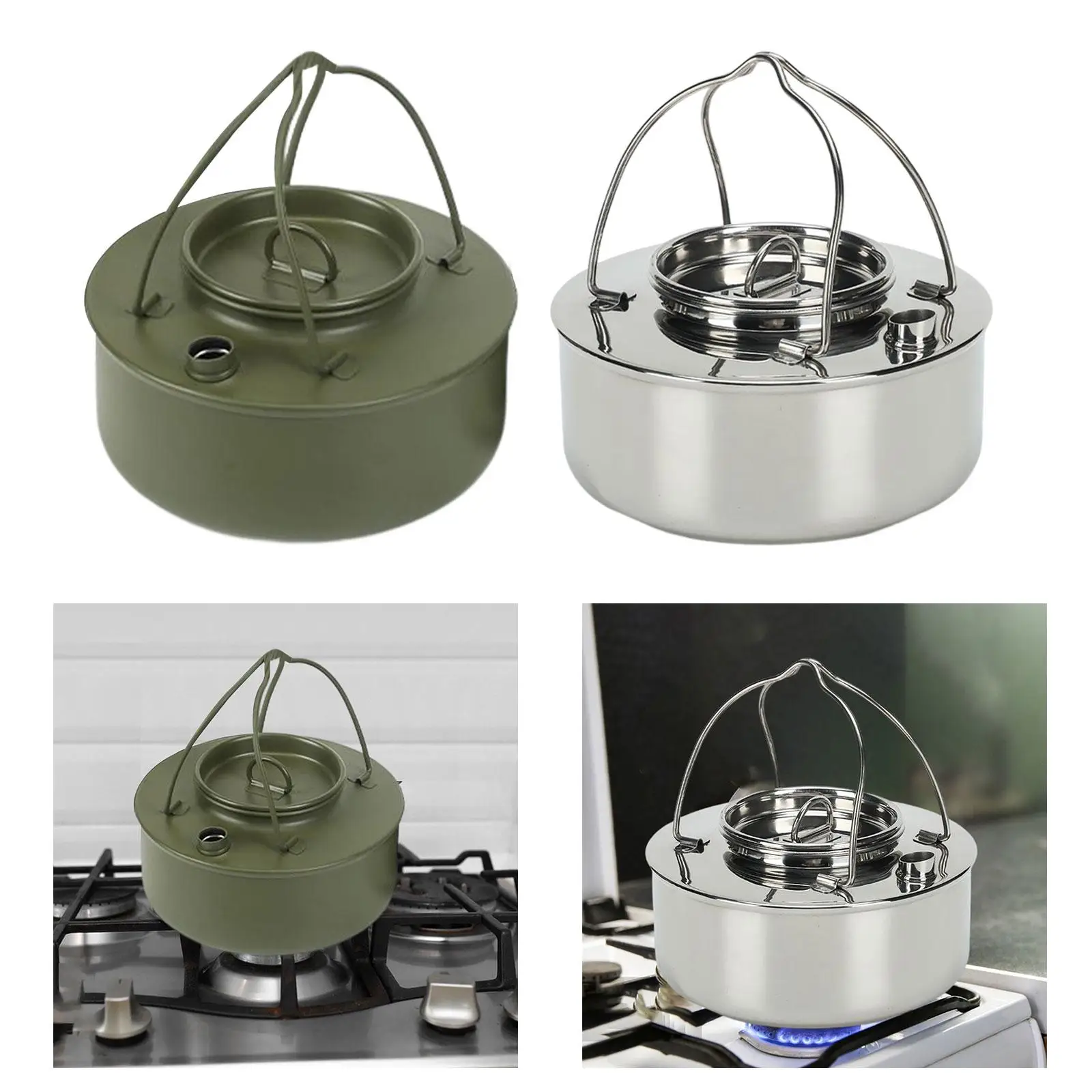 Camping Kettle Teapot with Silicone Handle Outdoor Kettle for Camping Travel