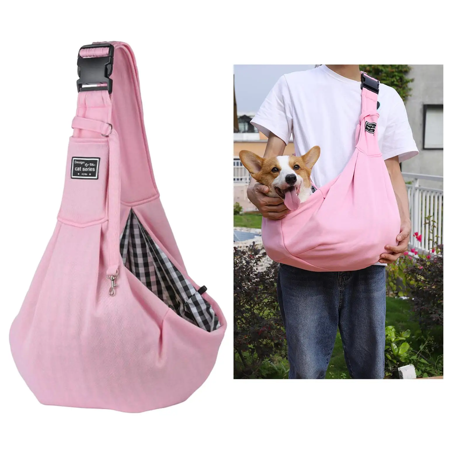 Adjustable Pet Sling Carrier  Medium Large cat and dog Puppy Hiking  Carrying Supplies  Collapsible Shoulder Bag